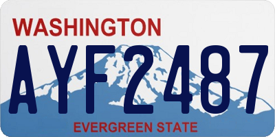 WA license plate AYF2487