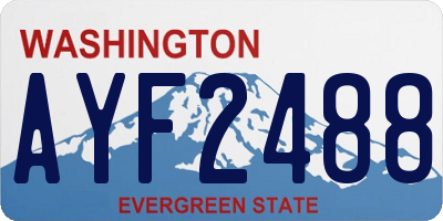 WA license plate AYF2488