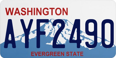 WA license plate AYF2490