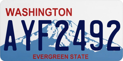 WA license plate AYF2492