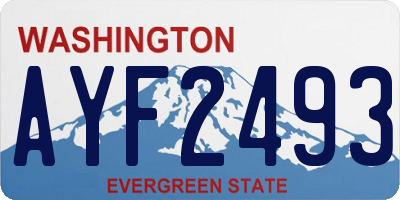 WA license plate AYF2493