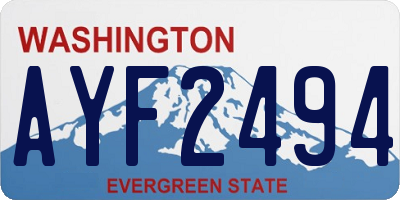 WA license plate AYF2494