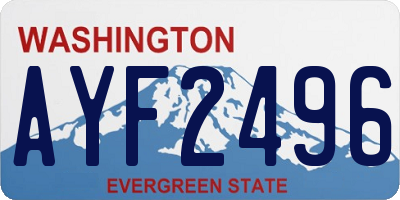 WA license plate AYF2496