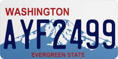 WA license plate AYF2499