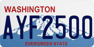 WA license plate AYF2500
