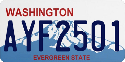 WA license plate AYF2501