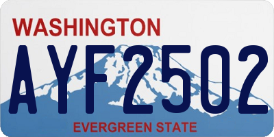 WA license plate AYF2502