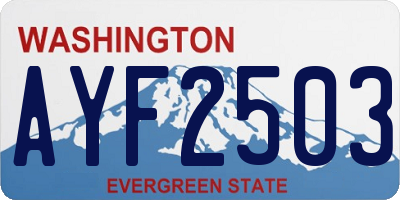 WA license plate AYF2503