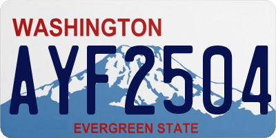 WA license plate AYF2504