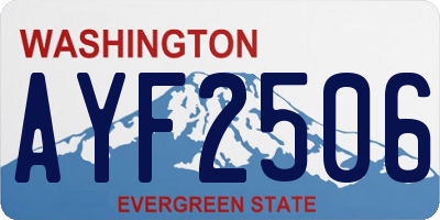WA license plate AYF2506