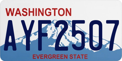 WA license plate AYF2507