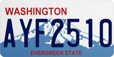 WA license plate AYF2510