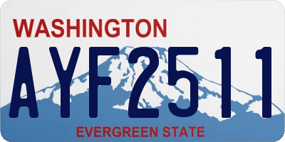 WA license plate AYF2511