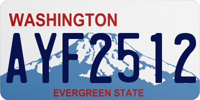 WA license plate AYF2512