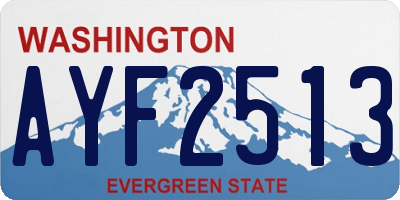 WA license plate AYF2513