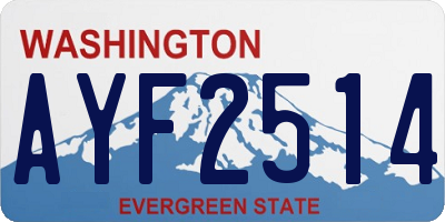 WA license plate AYF2514