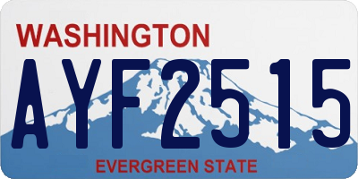 WA license plate AYF2515
