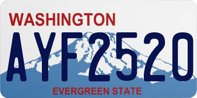 WA license plate AYF2520