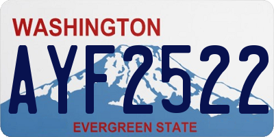 WA license plate AYF2522