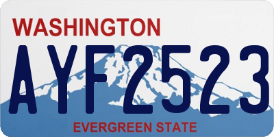 WA license plate AYF2523