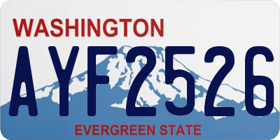 WA license plate AYF2526