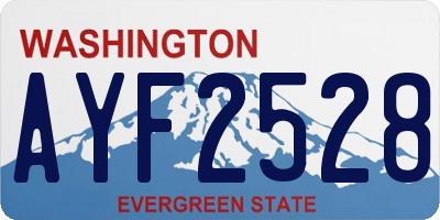 WA license plate AYF2528