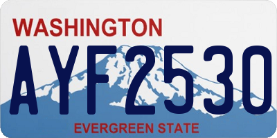 WA license plate AYF2530