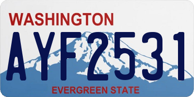 WA license plate AYF2531