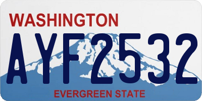 WA license plate AYF2532