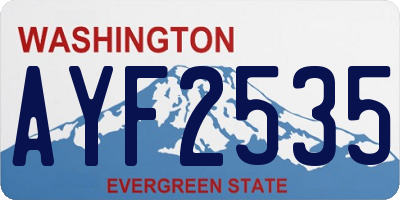 WA license plate AYF2535