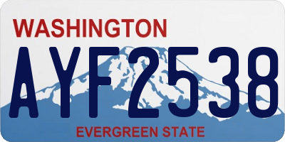 WA license plate AYF2538