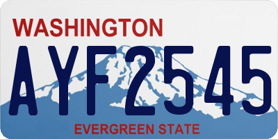 WA license plate AYF2545