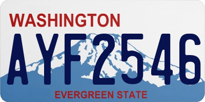 WA license plate AYF2546