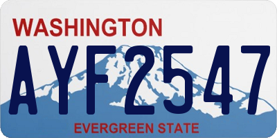 WA license plate AYF2547