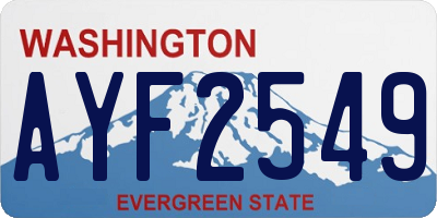 WA license plate AYF2549