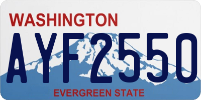 WA license plate AYF2550