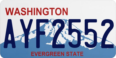 WA license plate AYF2552