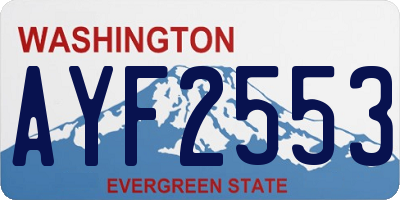 WA license plate AYF2553