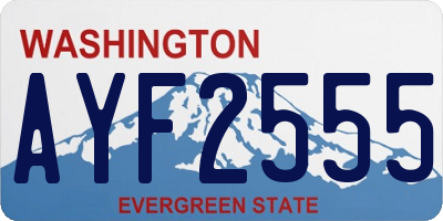 WA license plate AYF2555