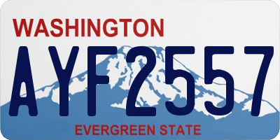 WA license plate AYF2557
