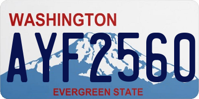 WA license plate AYF2560