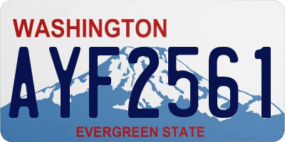 WA license plate AYF2561