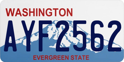 WA license plate AYF2562