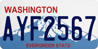 WA license plate AYF2567