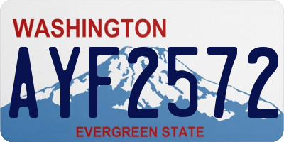 WA license plate AYF2572