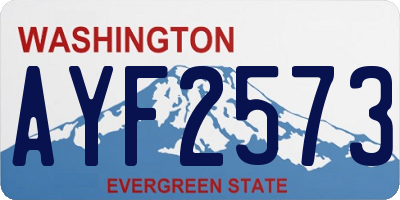 WA license plate AYF2573