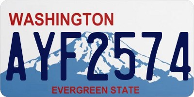 WA license plate AYF2574
