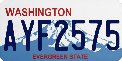 WA license plate AYF2575