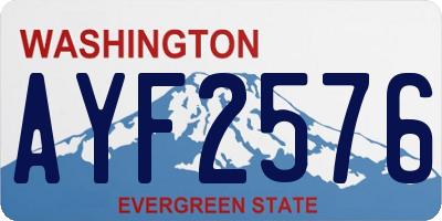 WA license plate AYF2576
