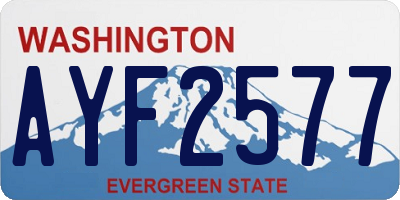 WA license plate AYF2577